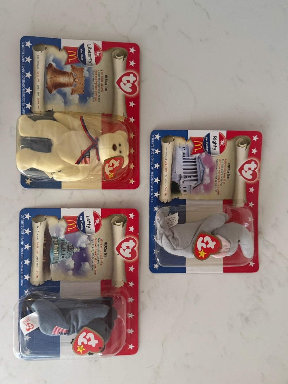 Full Set American Trio Ty Teenie Beanies